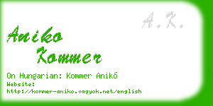 aniko kommer business card
